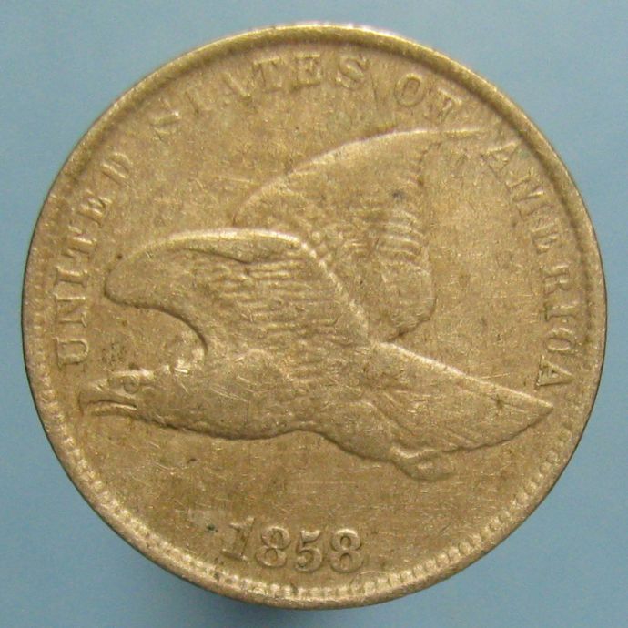 1858-Sl-Flying-Eagle-Cent---Minor-Doubling-On-Reverse-Ribbon